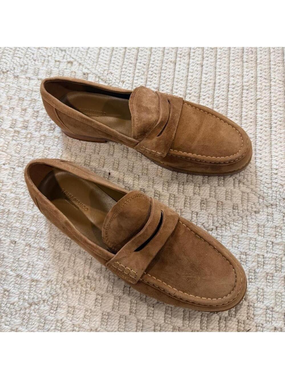 Tony Bianco Zac Brown Taupe Suede Loafers - Picture 4 of 8